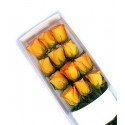 1 Caja, 12 Rosas Naranjas