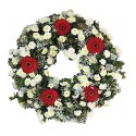 Corona con 5 Gerberas, Maule, Millium Star, Follaje