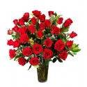 1 Florero de Vidrio, 36 Rosas