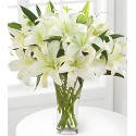 1 Florero de Vidrio, 10 Ramas de Liliums/ 2 Flores por Tallo