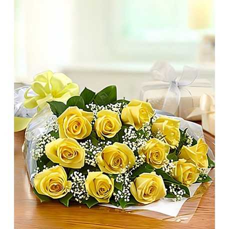 Ramo Extendido, 12 Rosas Amarillas