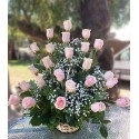 Canasta de 24 Rosas Rosadas