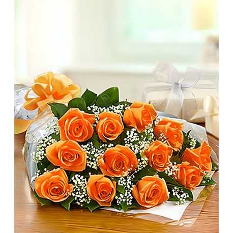 1 Ramo Extendido, 12 Rosas Naranjas