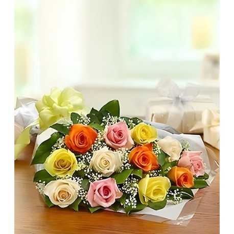 1 Ramo Extendido, 12 Rosas Surtidas