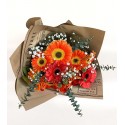 1 Ramo, 10 Gerberas, Gypsophila y follaje