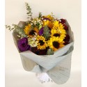 1 Ramo, 10 Girasoles, 5 Lisianthus, Maule y follaje