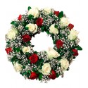 Coronas con Rosas Blancas y Rojas