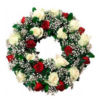 Coronas con Rosas Blancas y Rojas