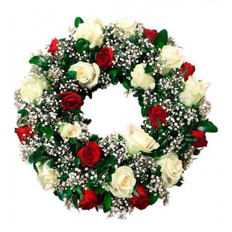 Coronas con Rosas Blancas y Rojas