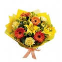 Ramo 4 Gerberas, 3 Claveles, 3 Ramas de Liliums, Maule Verde