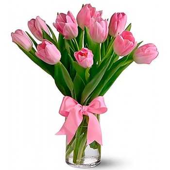 Florero Tulipanes Rosados