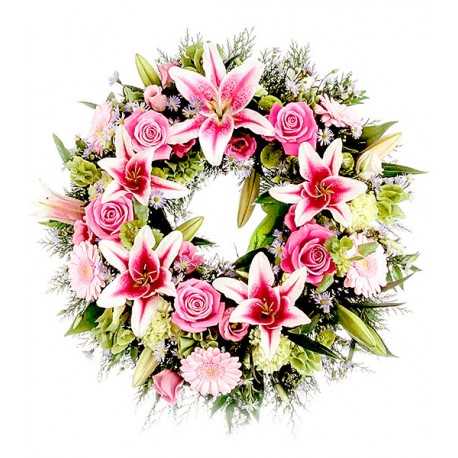 Corona de Flores Rosadas