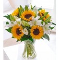 Florero de 5 Girasoles y 5 Liliums