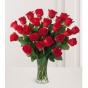 1 Florero de Vidrio, 24 Rosas
