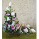 1 Arreglo en Ikebana 12 Rosas y 6 Gerberas